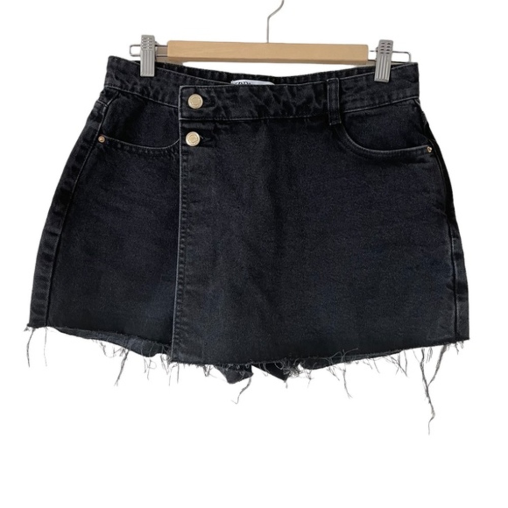 Zara Black Denim Skort Size M